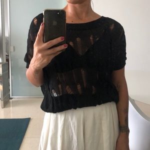 Vince Linen Blend Knit Top